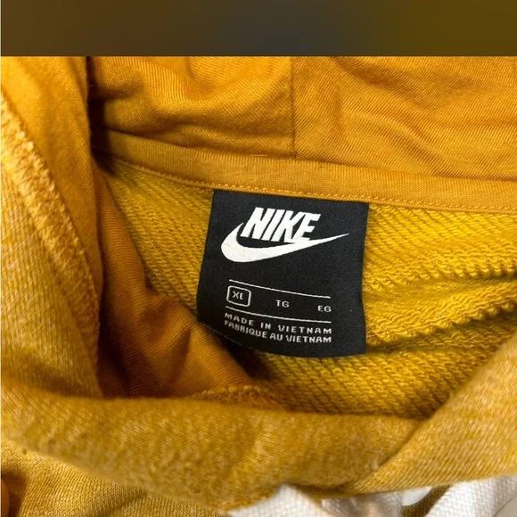 Nike Men's Mustard Hoodie with Blue Logo - Picture 3 of 3